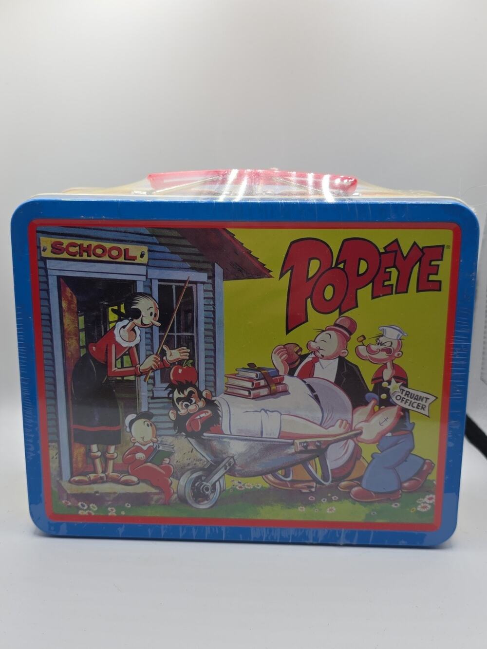 Vintage Popeye Tin Lunchbox 1999 Sealed - The Truant Officer Candy Inside